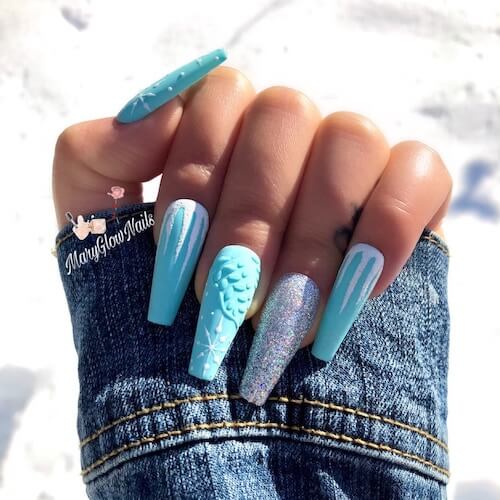 winter blue nail designs