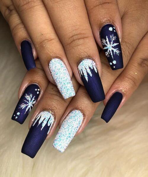 winter blue nail designs