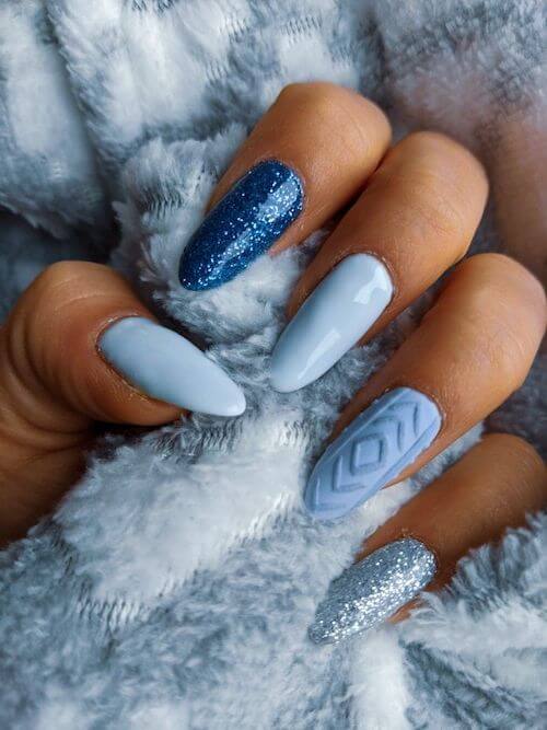 winter blue nail designs