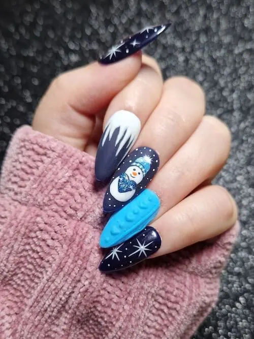 winter blue nail designs