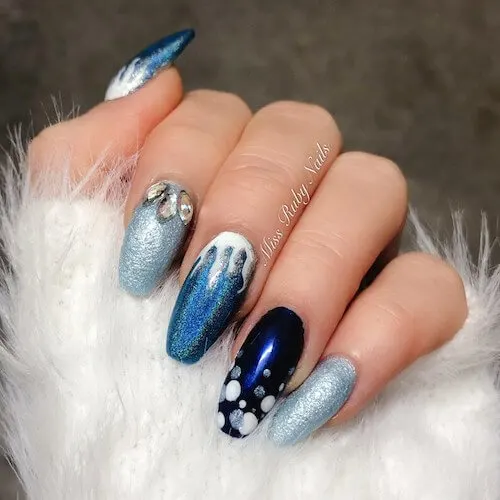 winter blue nail designs