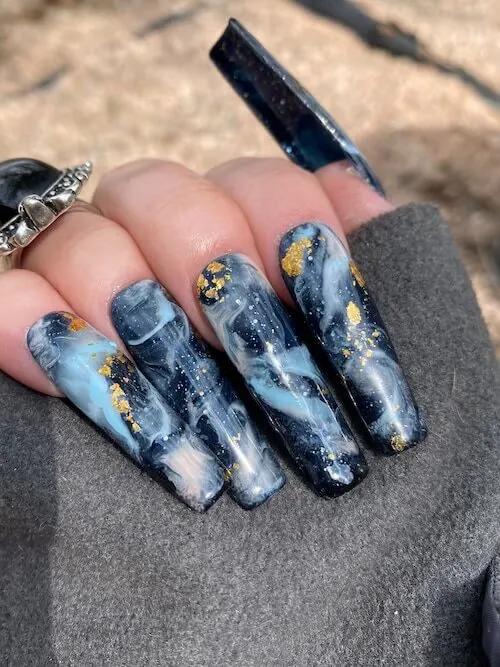 winter blue nail designs