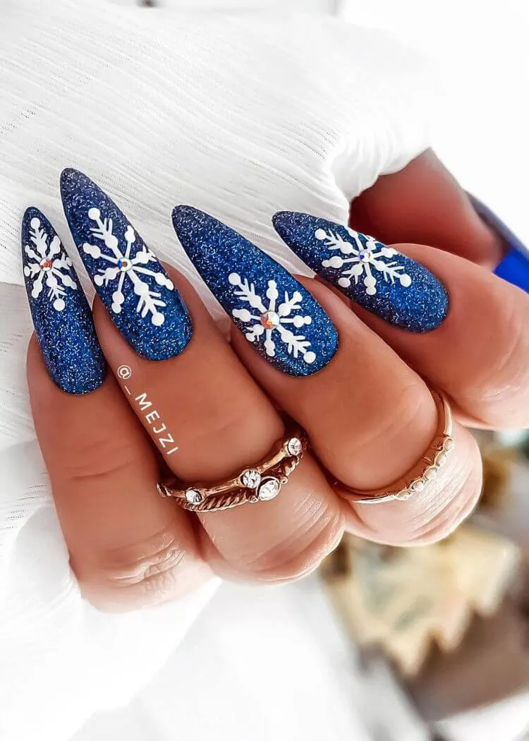 winter blue nail designs