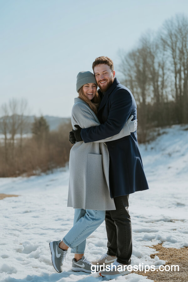 Gray Wrap Coat With Navy Overcoat Pairing