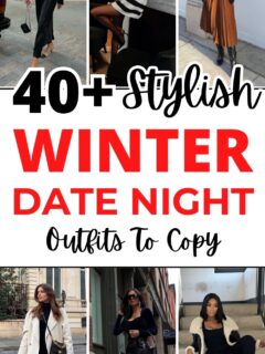winter date night outfits collage