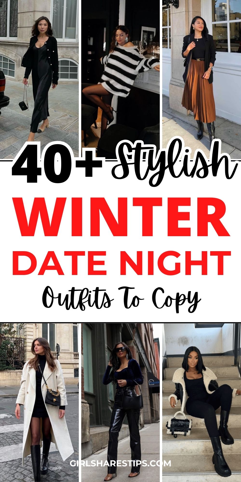 winter date night outfits collage