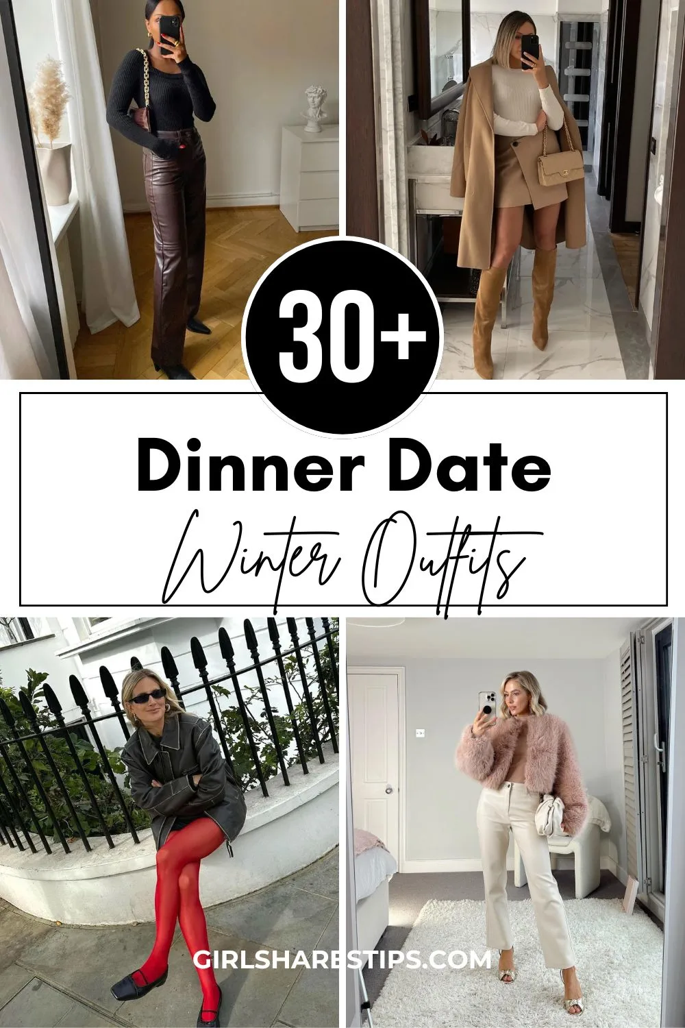 winter dinner date outfit ideas for women collage