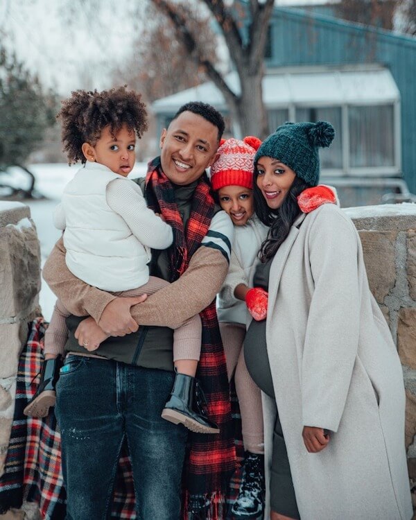 Festive Knits and Pops of Red Family Outfits