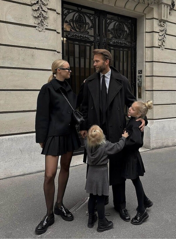 Classic All-Black Family Look