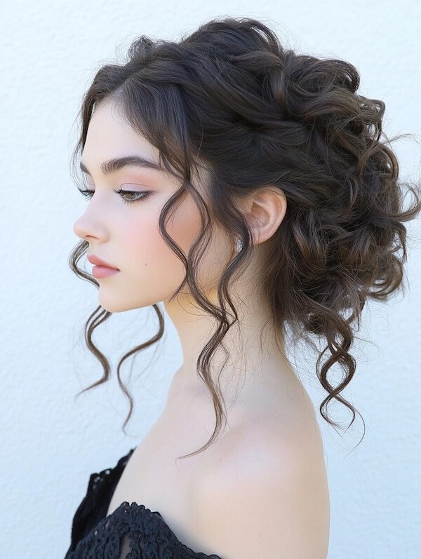 Soft Curly Updo