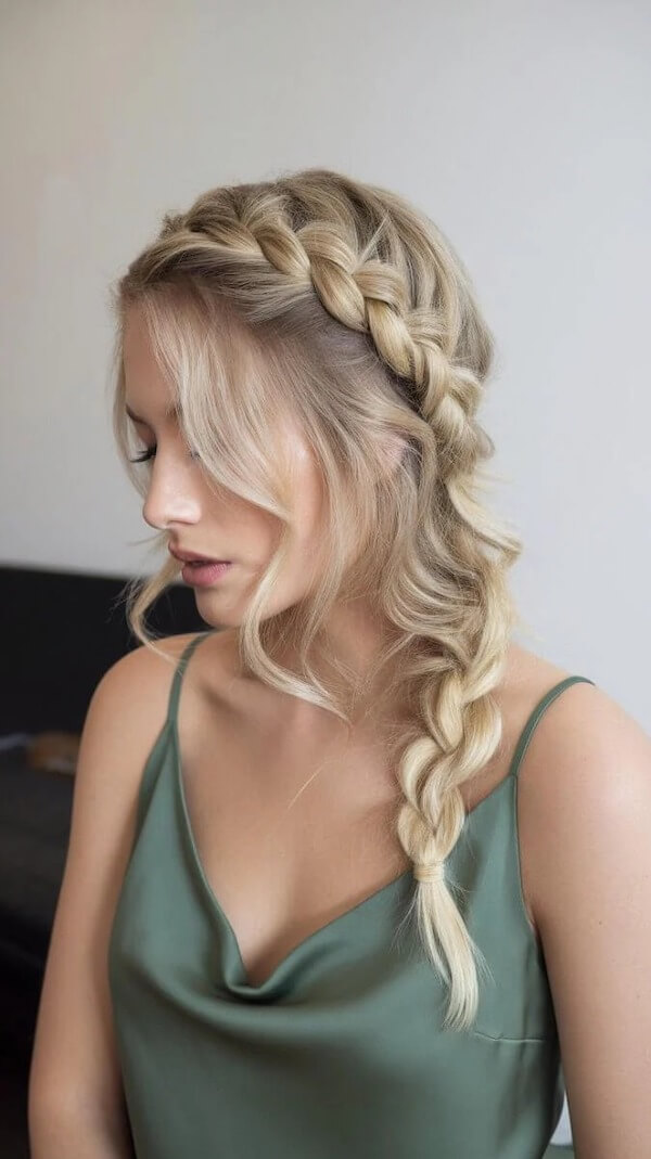 Side Swept Dutch Braid