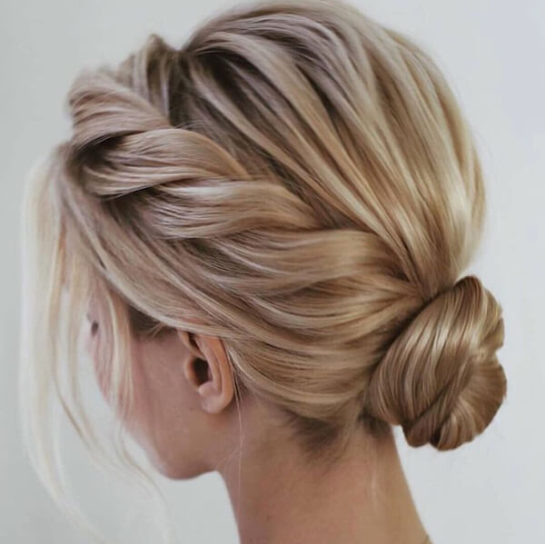 Soft Twisted Low Bun
