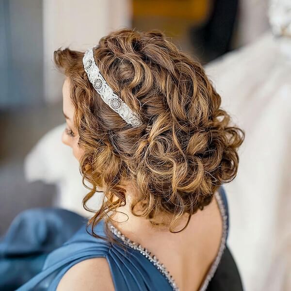 Curly Low Bun with Headband