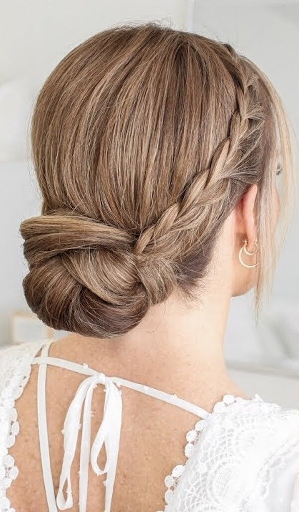 Elegant Braided Low Bun Variation