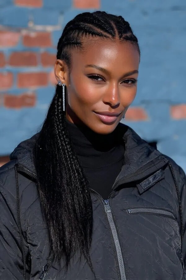 Cornrow Ponytail with Braided Extensions