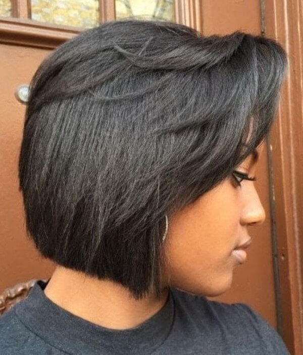 Silky Straight Relaxed Bob for Black Women