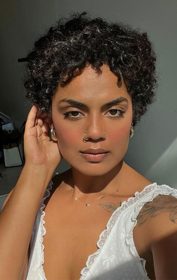 Super Short Natural Tapered Curls