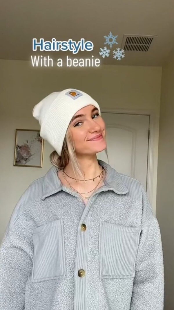 Low Loose Bun with Beanie