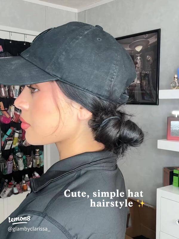 Low Bun Under a Baseball Cap