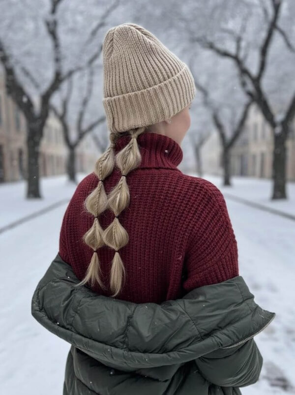Bubble Braid with a Beanie