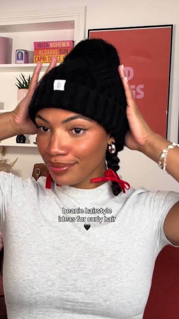 Side Braid with a Beanie