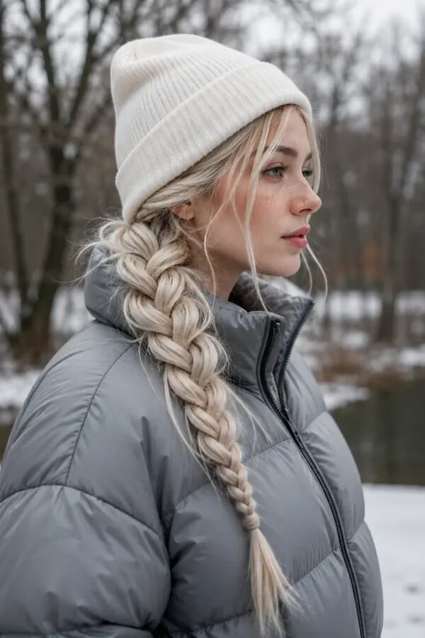 Chunky Bubble Ponytail with a Hat