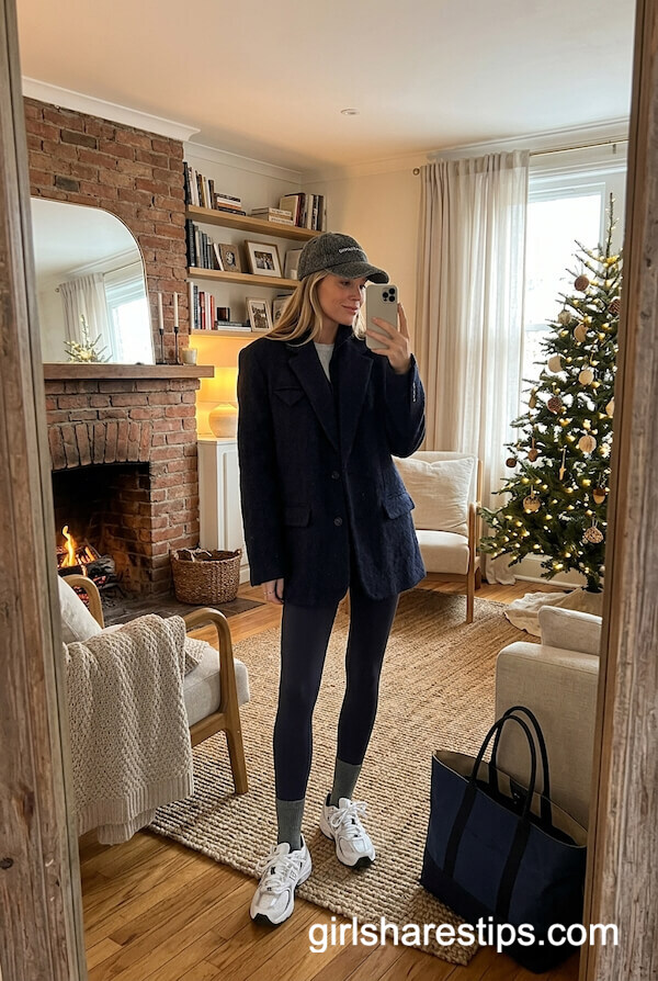 Black Flare Leggings with Cropped Jacket