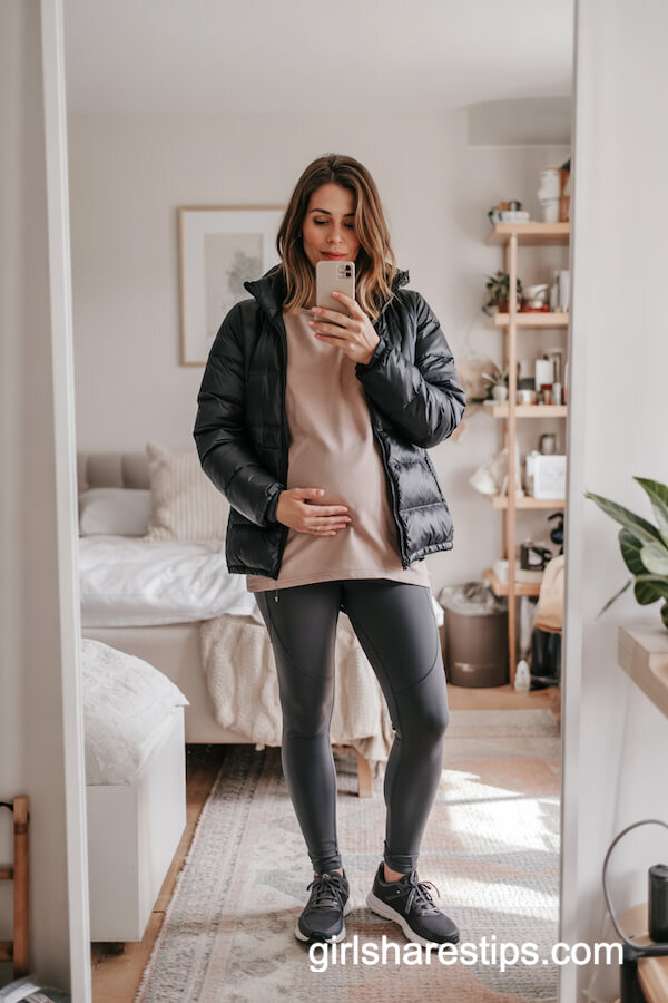 Winter Athleisure With Down Jacket & Leggings