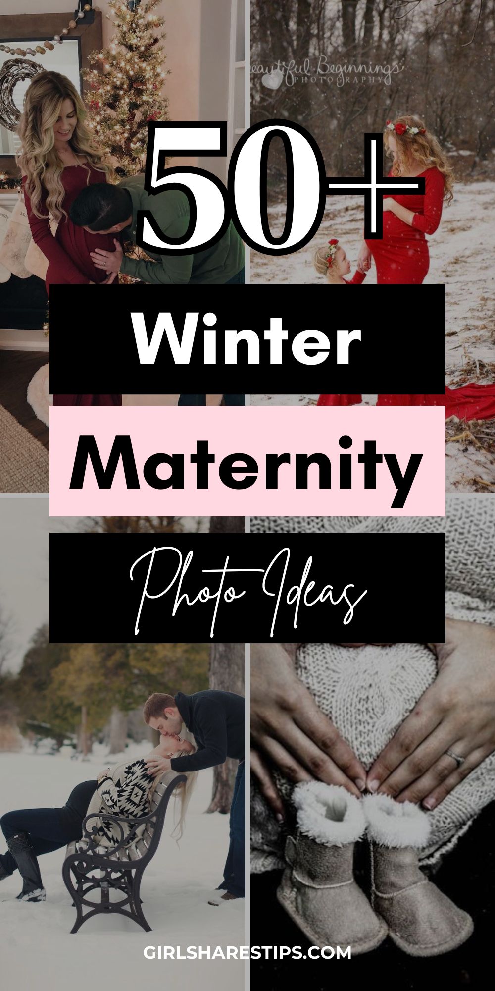 winter maternity photoshoot ideas collage