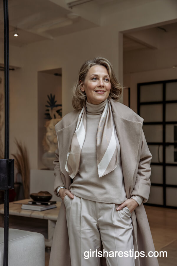 Layered Neutrals with Wool Coat