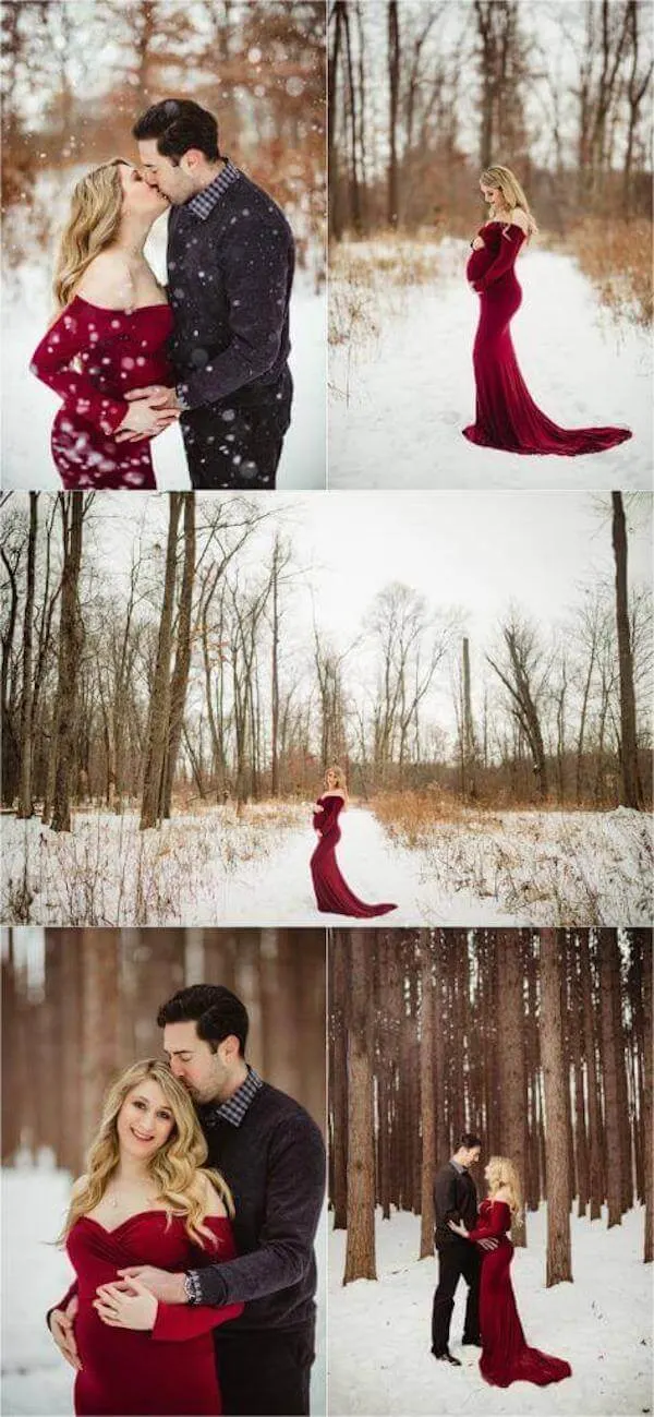 winter pregnancy photoshoot ideas