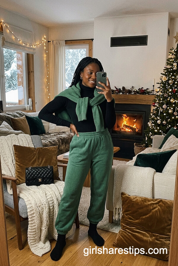 Emerald Green Sweatpants Set
