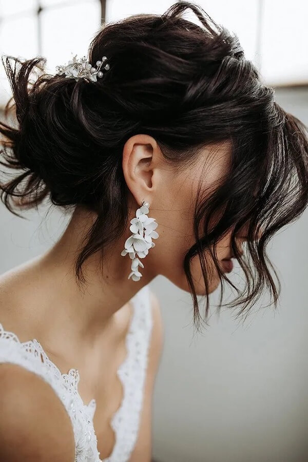 Messy Low Updo with Soft Curls