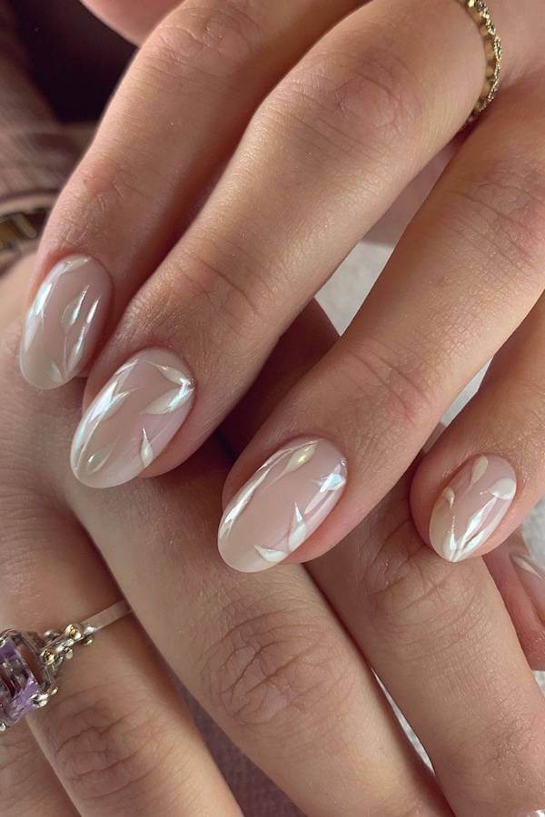 Iridescent Sheer Shimmer Nails