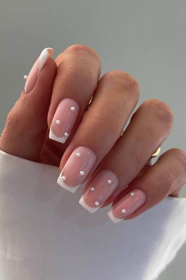 Pearl Accent French Manicure