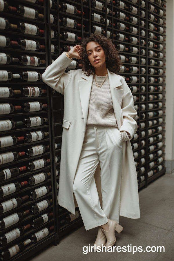All-White Winter Winery Outfit