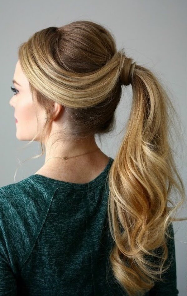 Voluminous Wrapped Ponytail