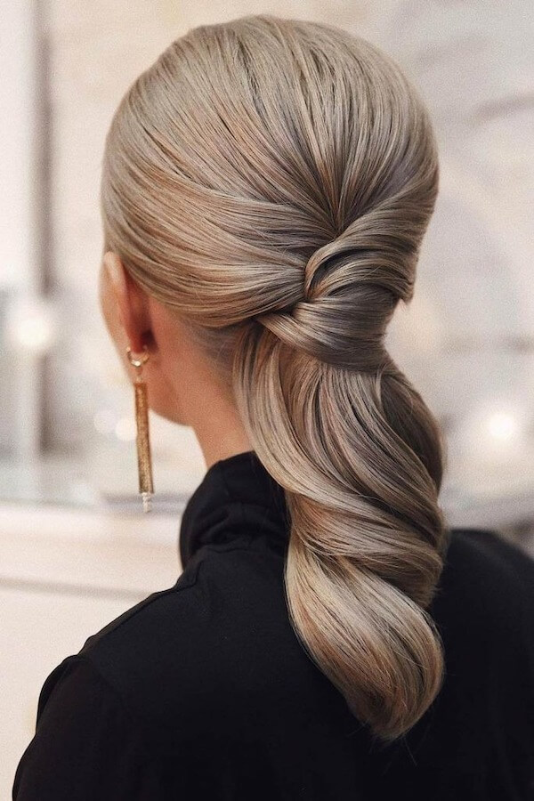 Elegant Twisted Low Ponytail