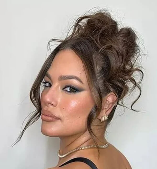 Textured Messy Bun with Loose Strands