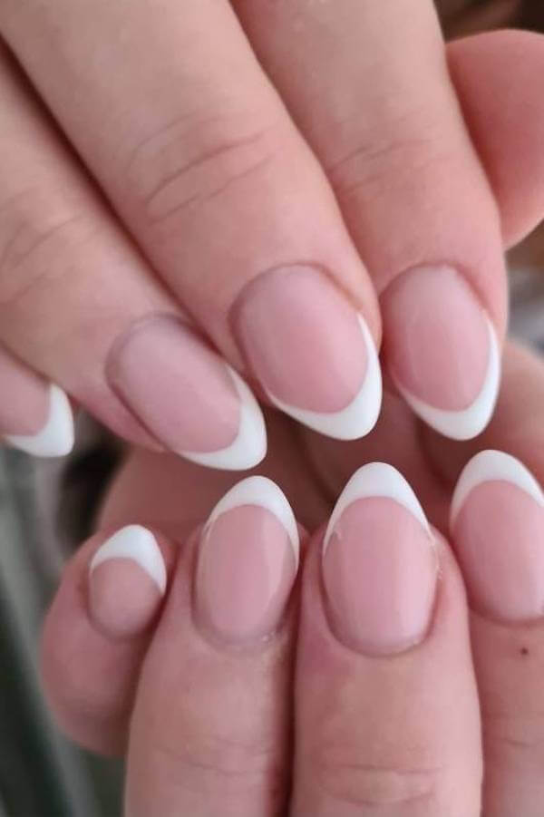 Oval French Tip Nails