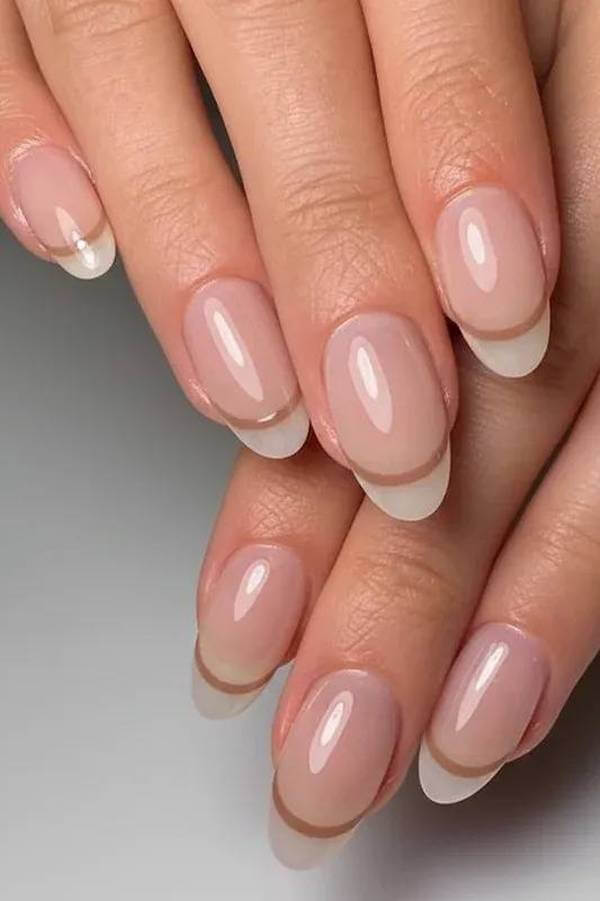 Sheer Natural French Tip Nails