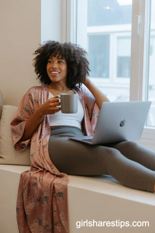 Long Floral Kimono Robe with Tank and Gray Leggings