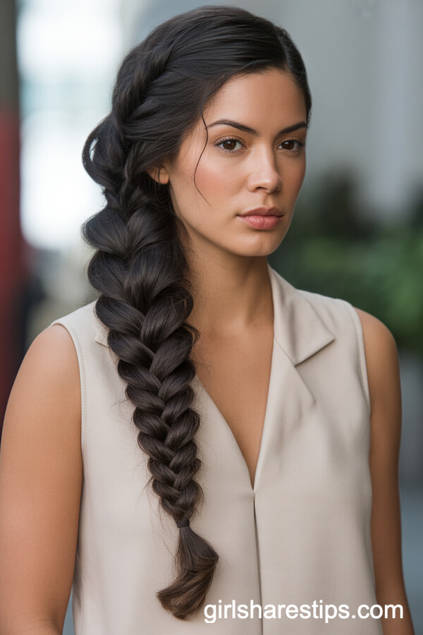 Infinity Braid Over Shoulder