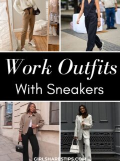 work outfits with sneakers collage