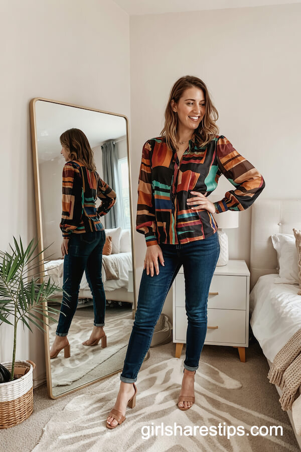 Statement Blouse and Skinny Jeans