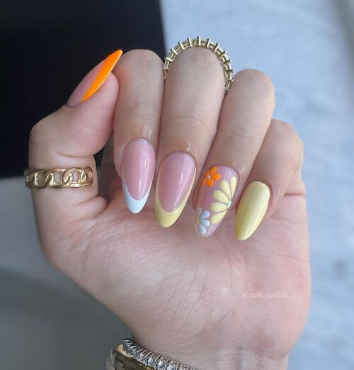 Pastel Yellow Nails for spring season