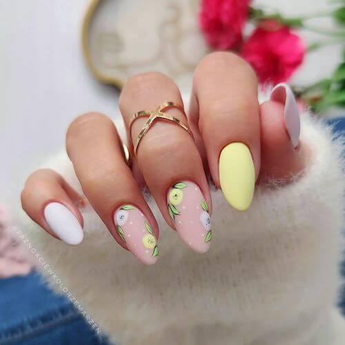 Yellow Flower Spring Nails