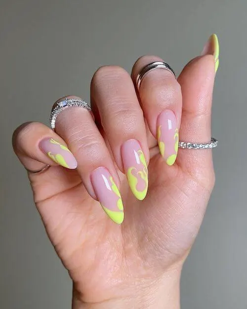 Neon Yellow Nails for spring