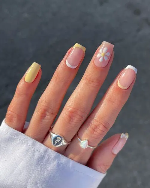 Short Yellow Nails for Spring