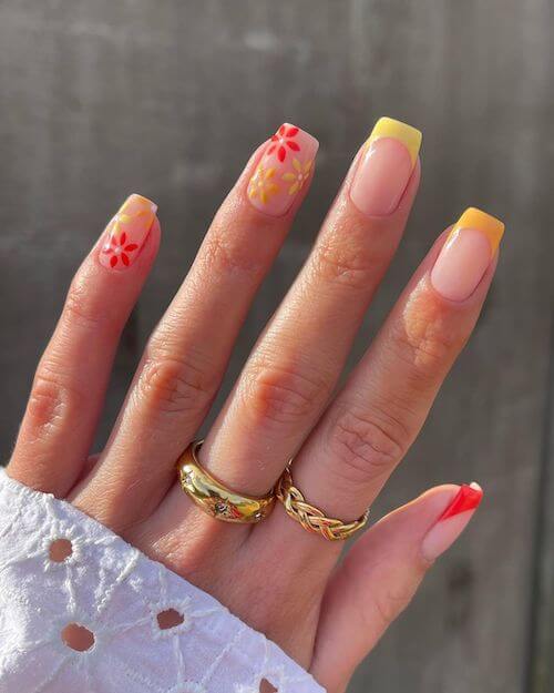 Spring Yellow Coffin Nails